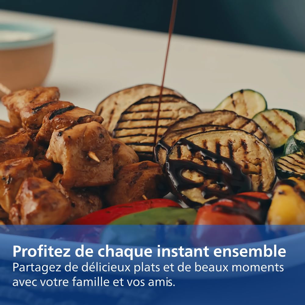 Philips Grill Électrique & Plancha 5000, Température réglable, 2400W, Métal