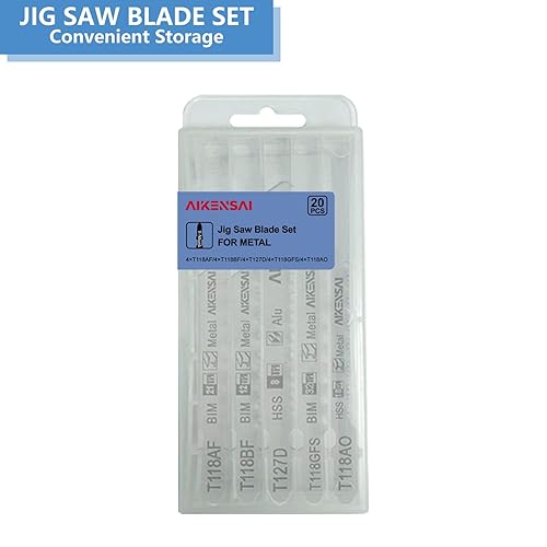 Miniatura 5 de Juego de 20 hojas de sierra de calar T118AF T118BF T127D T118GFS T118AO, vástago en T para sierra de calar de metal, compatible con sierras de calar