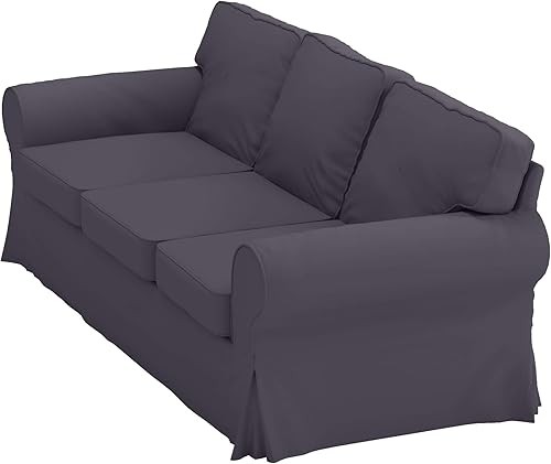 Miniatura 6 de La funda de sofá de algodón resistente está hecha compatible con el sofá IKEA Ektorp 3 de tres asientos. Solo funda, Ektorp