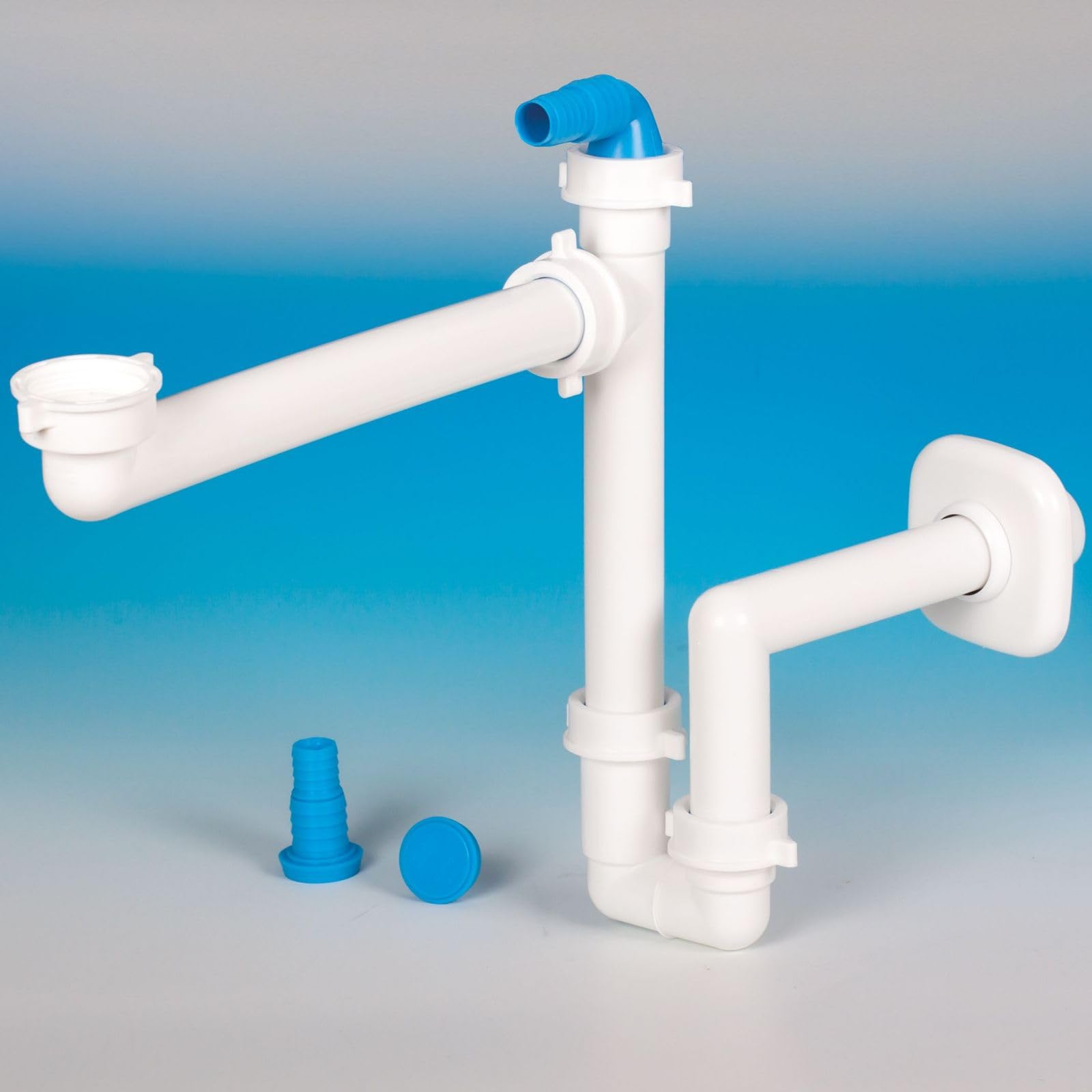 SOTECH Raumsparsiphon mit Geräteanschluss, 32-40 mm, weiß, Raumsparsiphon, Ablaufgarnitur für Küche und Bad