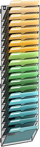 Vista 36 de SUPEASY Organizador de archivos de pared de 4 niveles, soporte de malla para correo de oficina, organizador de pared colgante para revistas