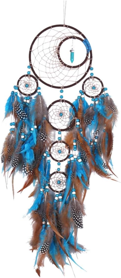 BESTYASH Feather Dream Catcher with Light, Wall Hanging Ornament for Bedroom Decoration, Unique Home Pendant Accent for Living Room