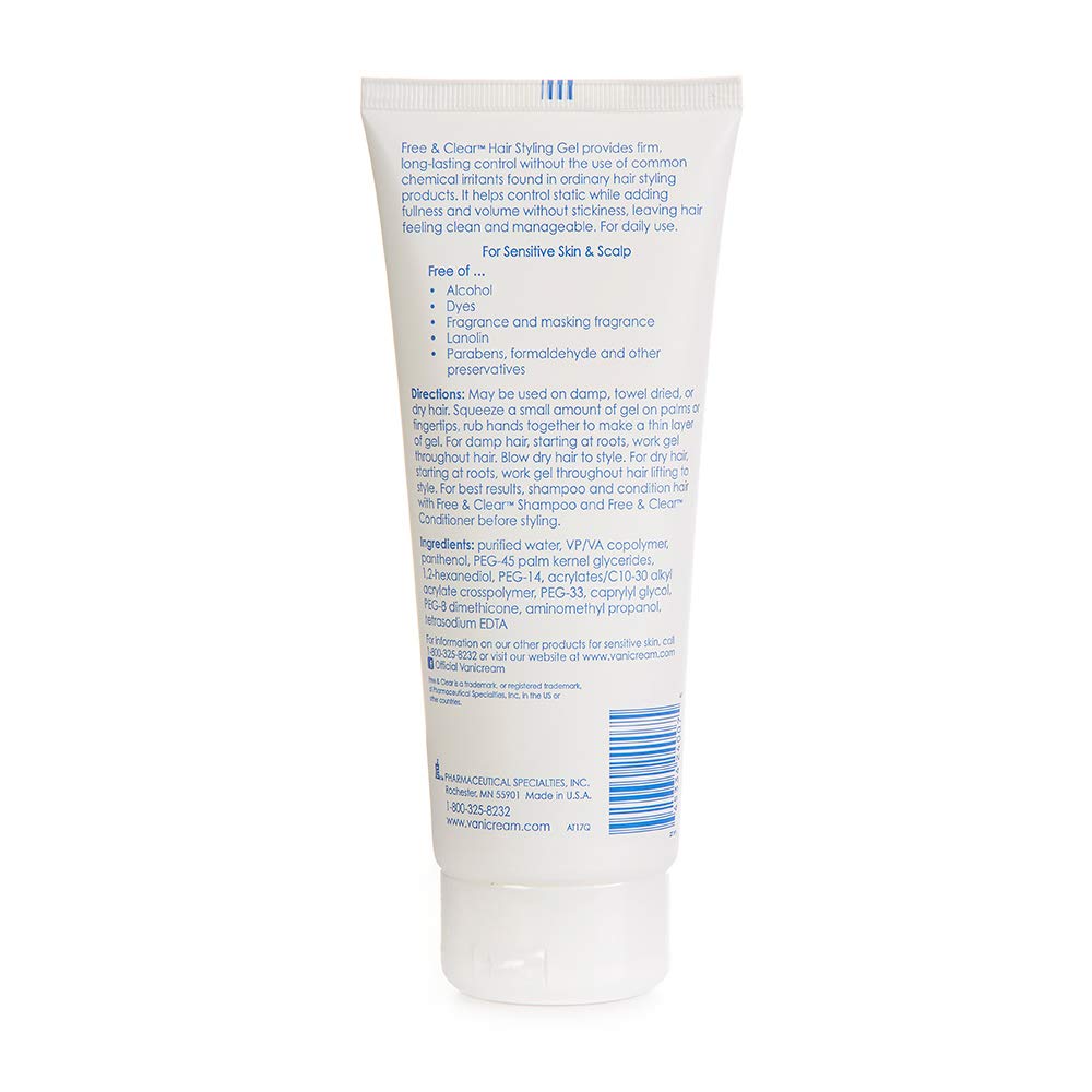 Free & Clear Hair Styling Gel for sensitive skin - fragrance free - 7 ounce