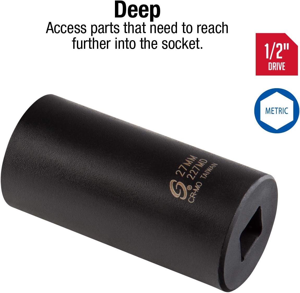 Sunex 227md 1/2-Inch Drive 27-mm Deep Impact Socket