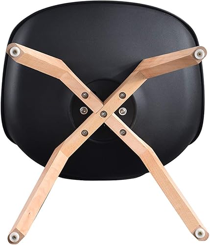 Miniatura 8 de Sillas de comedor retro con respaldo y asiento acolchado suave, patas de madera de haya maciza, estilo contratado, seguras y cómodas, color puro