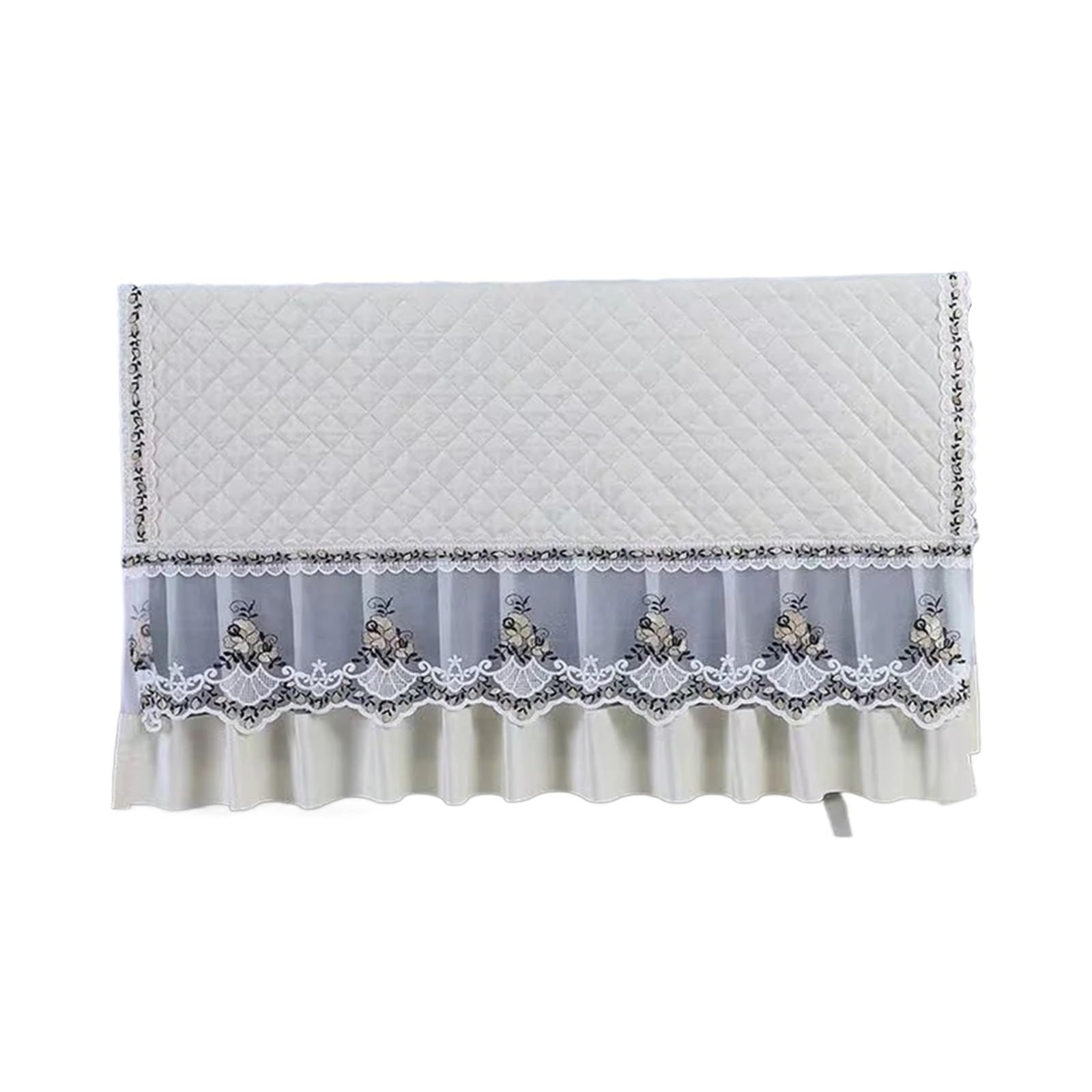 Simple Modern Dustproof TV Cover Cloth Lace Protective Velvet Material(32inch,White)