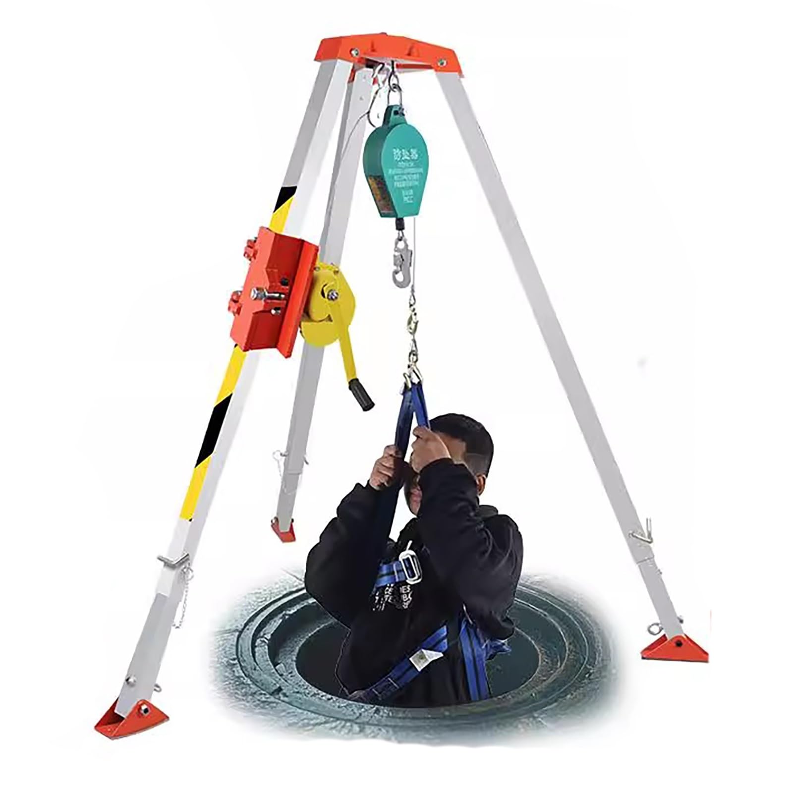Portable Aluminum Tripod for Confined Space Rescue - Extendable Safety Lifting Tool for Sewers and Manholes - Emergency Rescue Tripod Kit