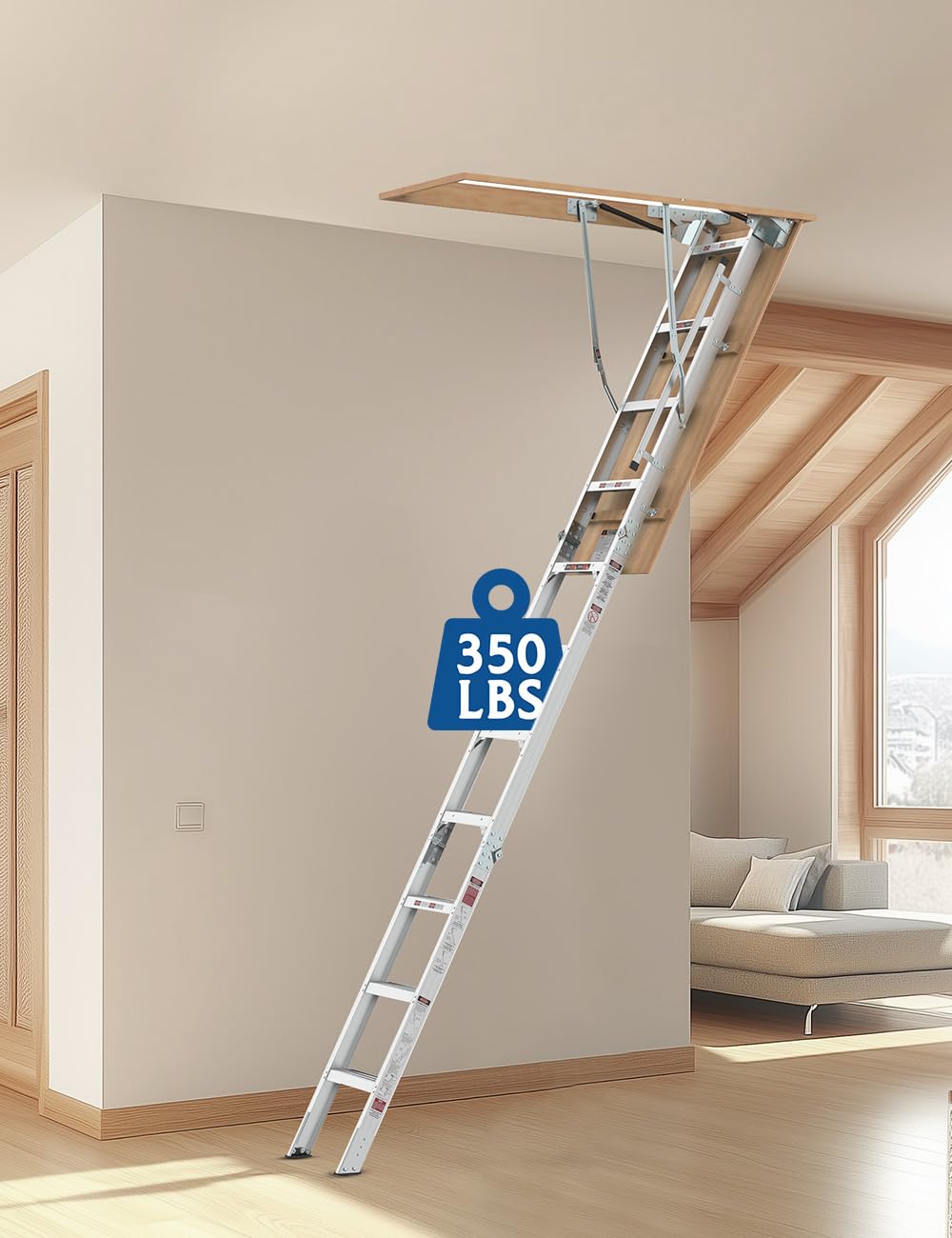 Snapklik.com : Aluminum Attic Ladder Pull Down System, 10 Foot Pull ...