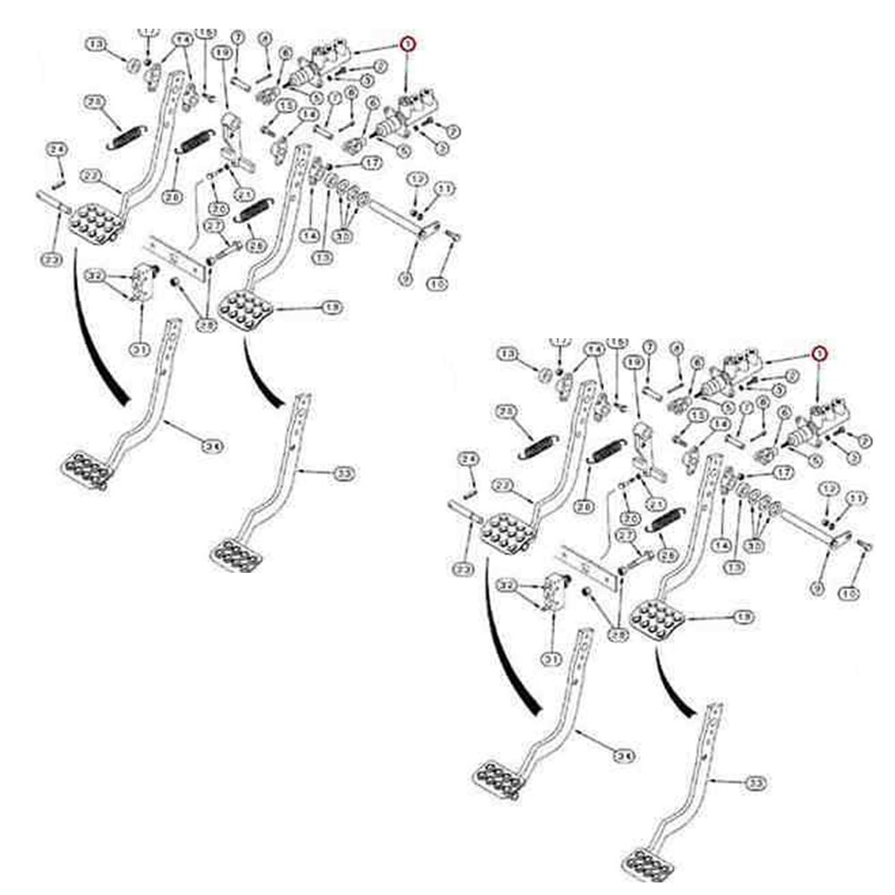 2pk 182445A1 New Backhoe Brake Master Cylinder Fits Case 580K 580L 580M D143162