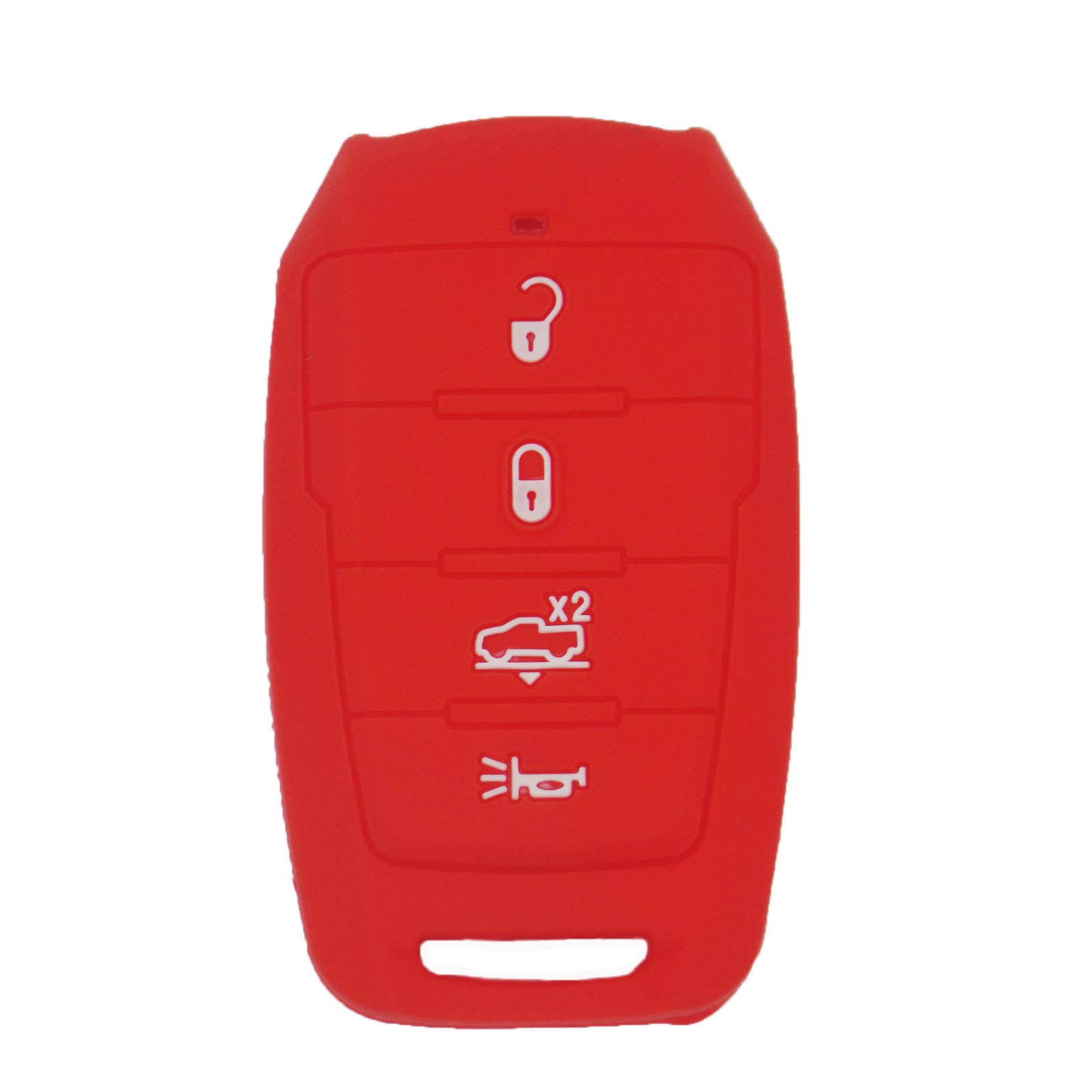 WEIBISS 2 Pack 4 Buttons Silicone Remote Key Fob Cover Protector Case Holder Skin Jacket for 2019-2020 Dodge Ram 1500 68442907AB OHT-4882056, Red Blue