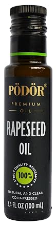 PODOR Premium Rapeseed Oil - 3.4 fl. Oz. - Cold-Pressed, 100% Natural, Unrefined and Unfiltered, Vegan, Gluten-Free, Non-GMO in Glass Bottle