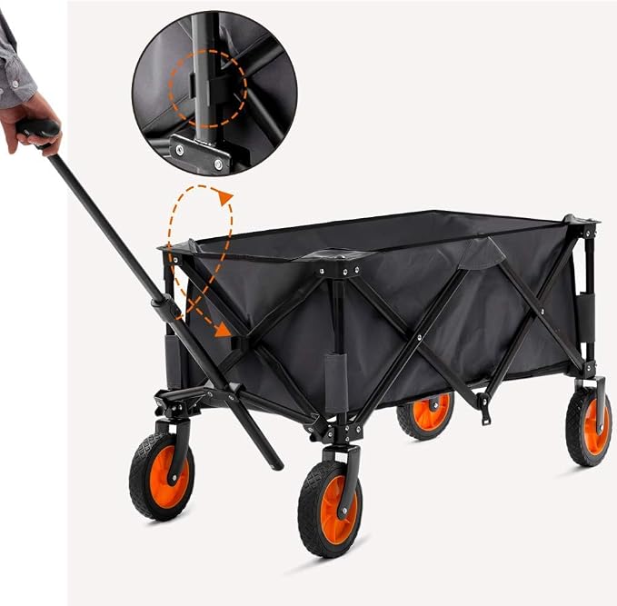 Carretilla plegable para jardín, carro utilitario exterior, capacidad 150 kg, gris miniatura 7