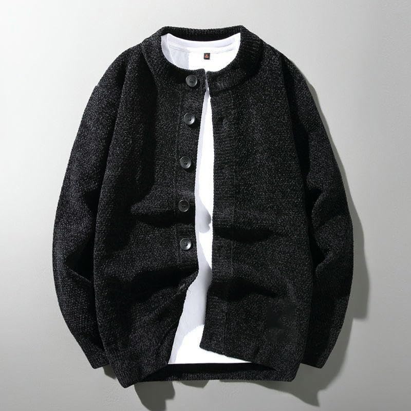 Cárdigan de punto para hombre estilo británico e informal de invierno 4