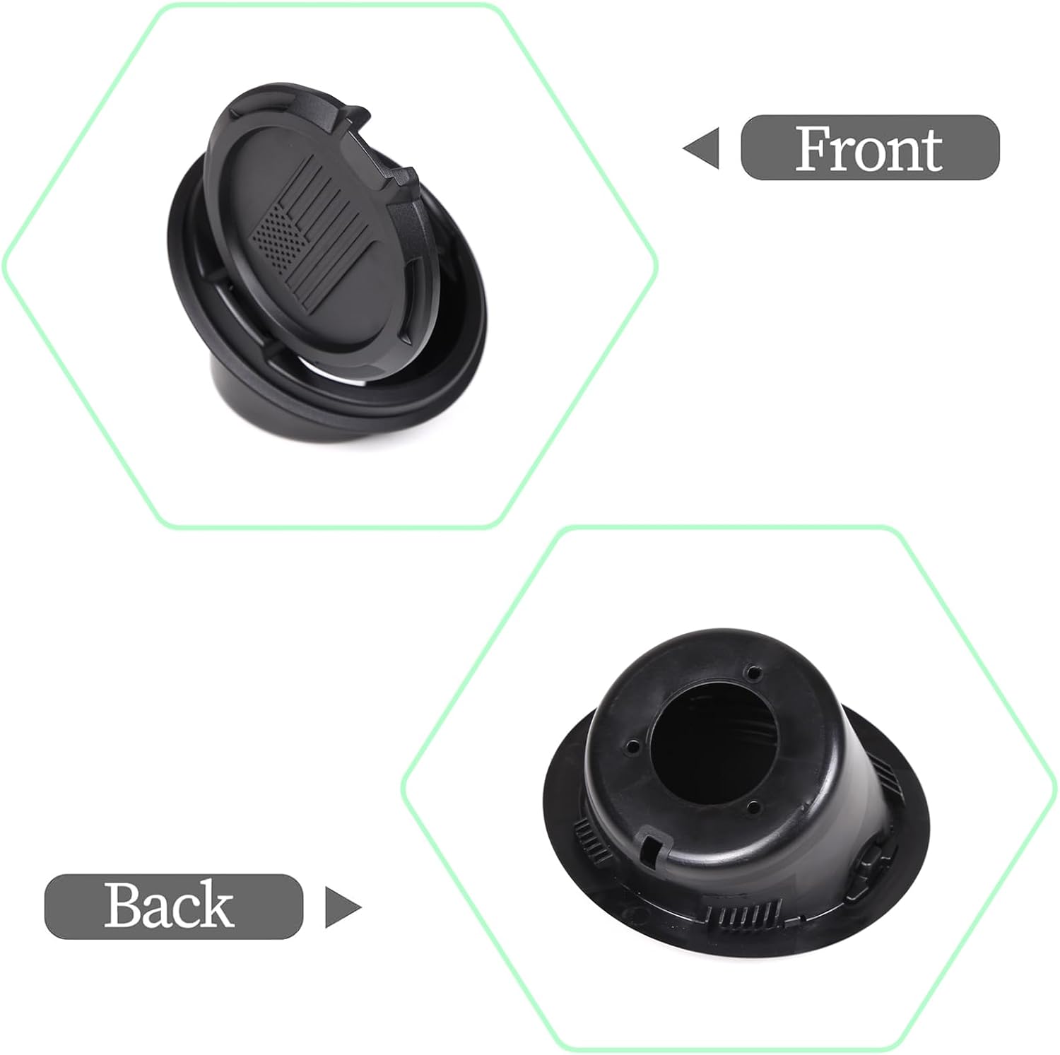 PIUGILH Locking Fuel Filler Door Cover Compatible with Hummer H2 2003-2009 Accessories, US Flag Style Gas Cap Tank Door Cover, Black