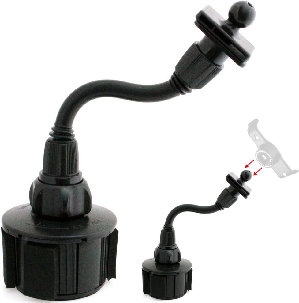 Flexible Neck Car Vehicle Drinks Cup Holder Mount for All Garmin Nuvi Drive Smart GPS All 5X 6X 2XX 7XX 1xxx 2XXX 3XXX Models, 17mm Ball is Compatible for Nuvi Brackets That Came w/GPS