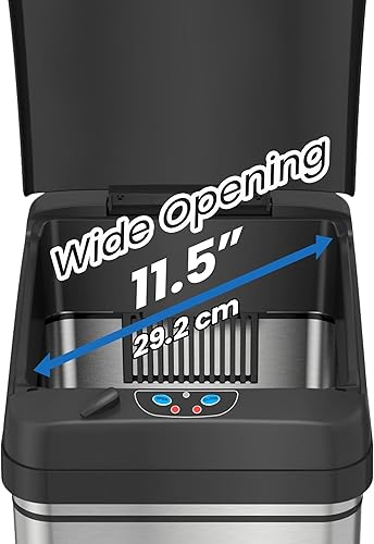 Miniatura 8 de iTouchless PUEDE DE BASURA AUTOMÁTICO DE 13 GALONES CON FILTRO DE ABSORTE DE OLOR Y BLOQUEO DE LA TAPA PINDADOR DE BASURA DE COCINA DE SENSOR ACERO