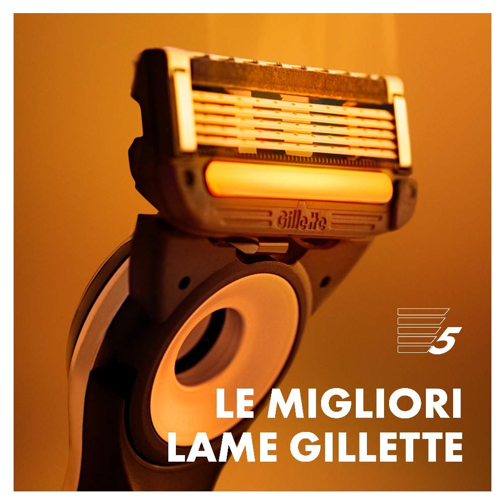 Gillette Labs Lamette di Ricambio per Rasoio di Sicurezza Riscaldato, Confezione con 10 Ricambi da 5 Lame, Regalo Uomo, Resistente all'acqua, Massimo Comfort