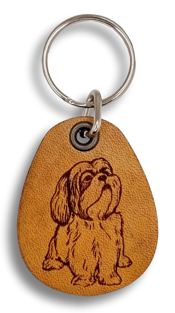 Porte-clés Lhasa Apso en cuir véritable pour ne plus perdre vos clés - 2
