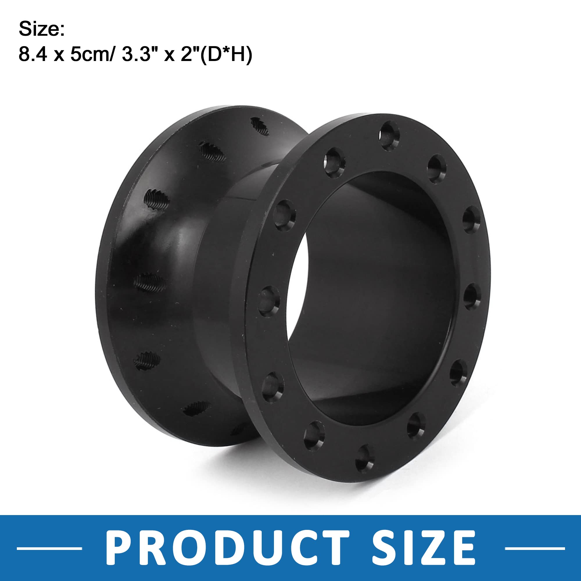 A ABSOPRO Voiture 5cm Hauteur Direction Roue Moyeu Adaptateur Entretoise Noir