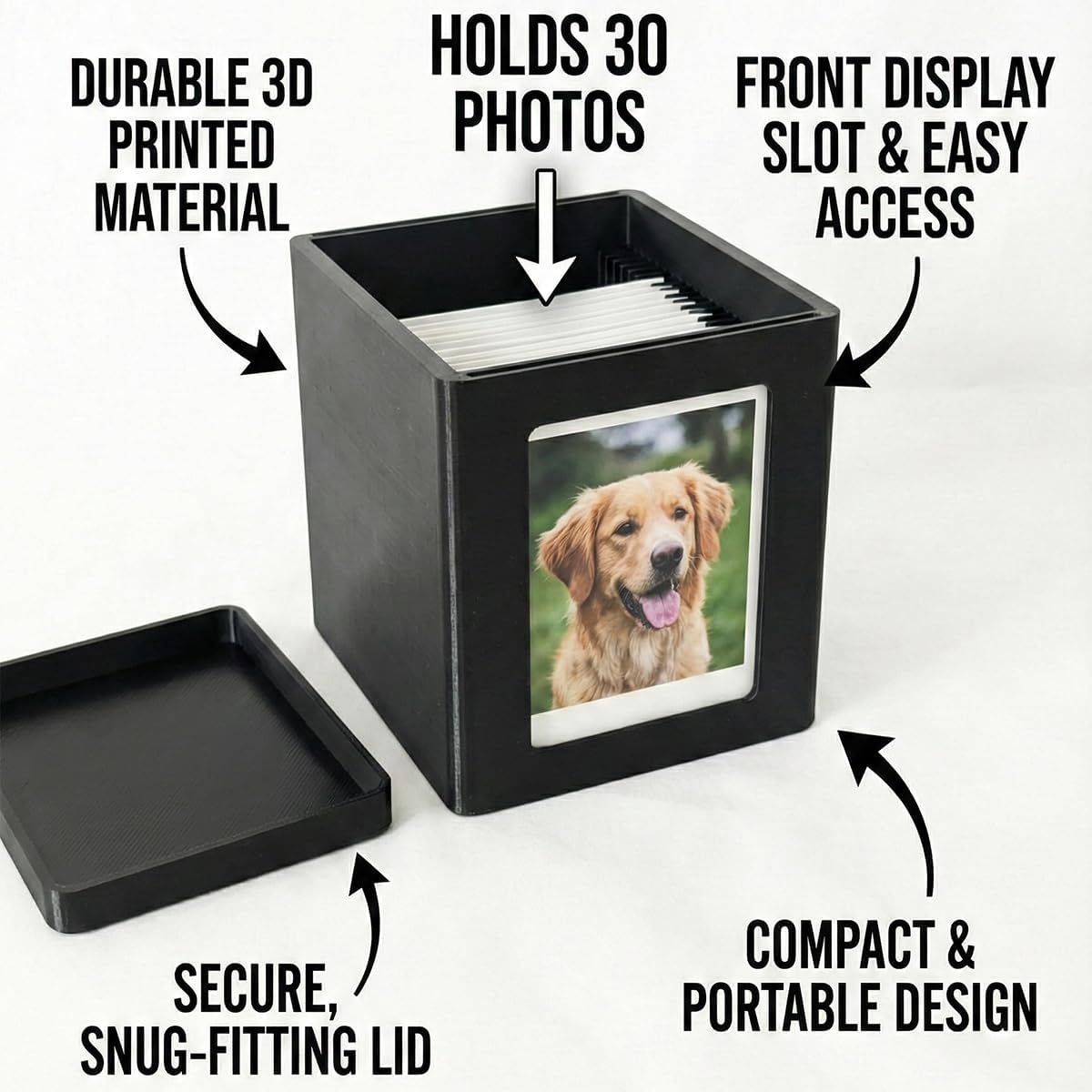 Instax Mini Photo Display and Storage Holder, Retro Desktop Picture Frame Stand Compatible with Fujifilm Instax Mini Film & 2x3 Polaroid Photos, Creative Tabletop Album Organizer