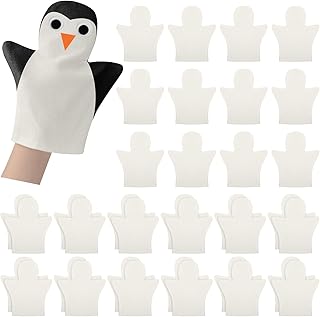 Soulchen 36 Pcs DIY Cotton Hand Puppet Kit 8 x 9.8 Inch Making Your Own Puppets Blank Fabric for DIY Crafting Storytelling Family Activities Art Party Supplies Creative Play Holiday Subject Gifts