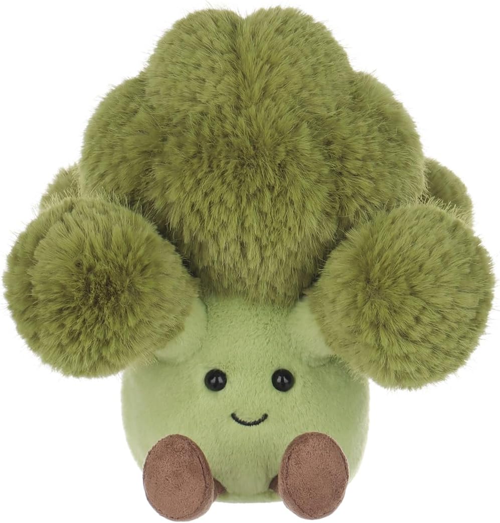 Apricot Lamb Delicious Broccoli Stuffed Animals for Kids, Soft Cute Plush Toys for Baby Girl and Boy, Fluffy Delicious Broccoli 7.1 Inches