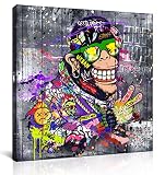 SIXTTART Banksy Monkey Wall-Art - Graffiti Canvas Print Wall Art - Animal Canvas Art for Living Room