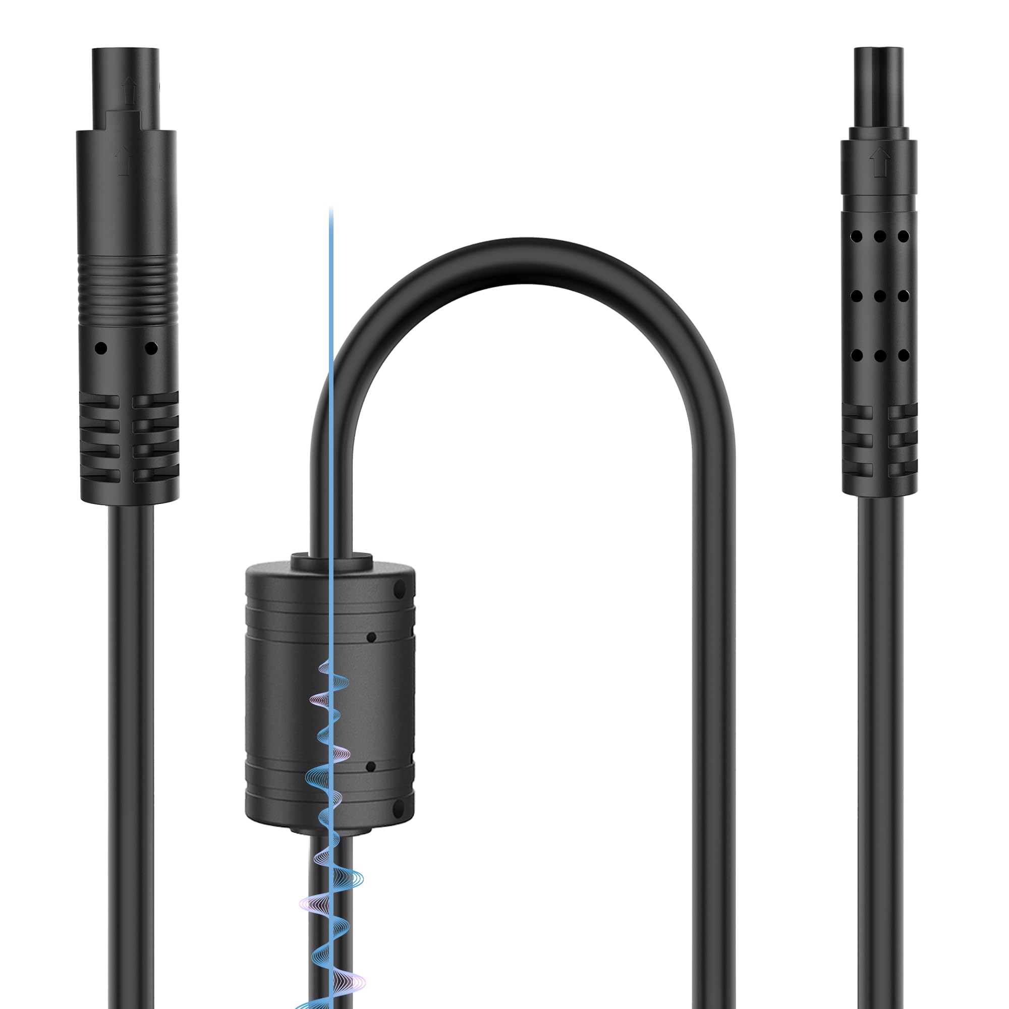 YQMAJIM 4Pin Dash Cam Rear View Camera Extension Cable,(4P 9Ft) Backup Camera Extension Wire with Magnetic Ring,Mirror Dashcam Rearview Extension Cord,Reverse Back up Cam Cable Extension