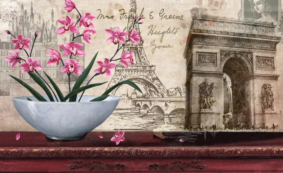 Papier peint intissé architecture classique pour agrandir un grand salon