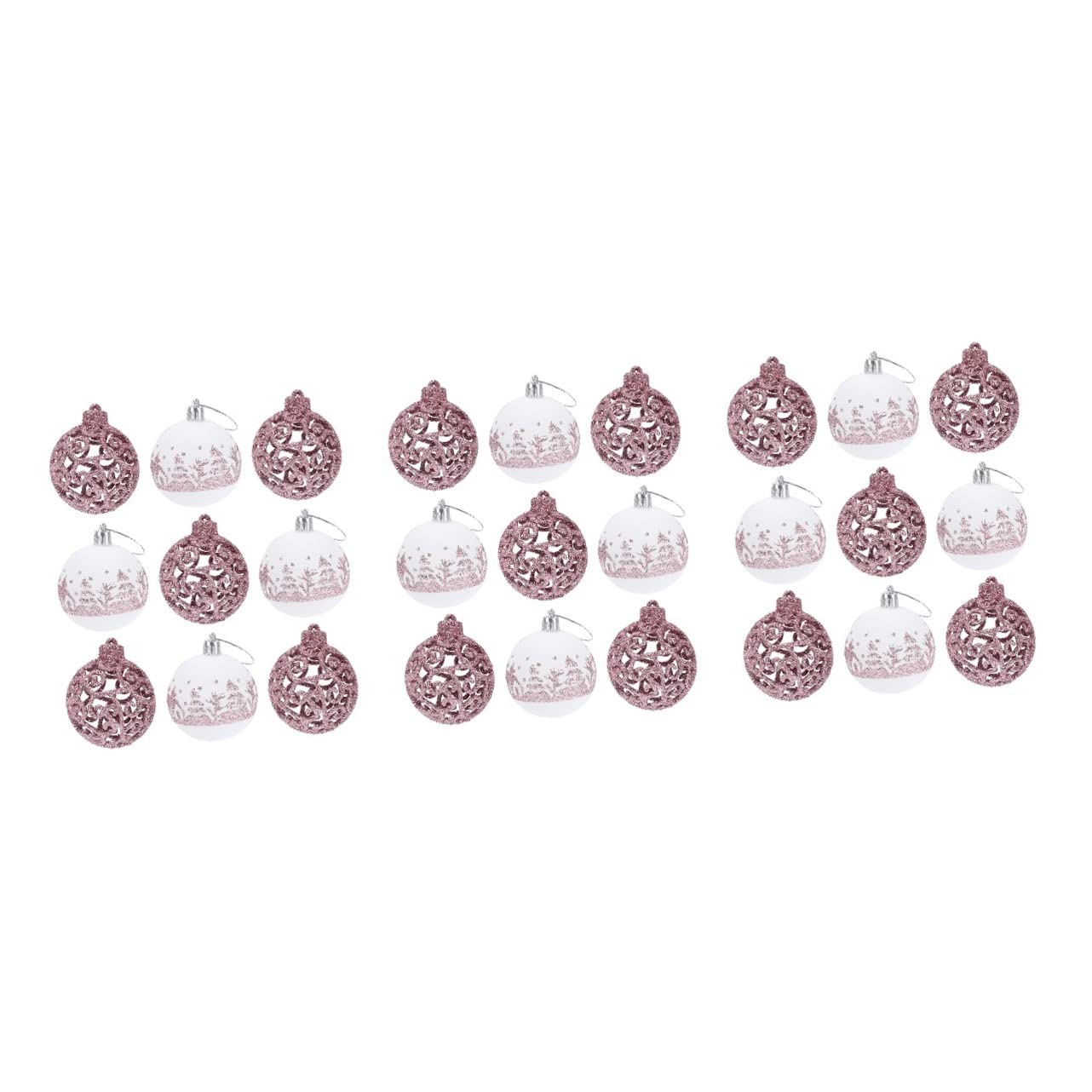 ABOOFAN Lot De 3 Magnifiques Boules De Noël en Forme De Roses Décoratives Et Festives À Suspendre sur Le Thème De Noël 9 Pièces X 3