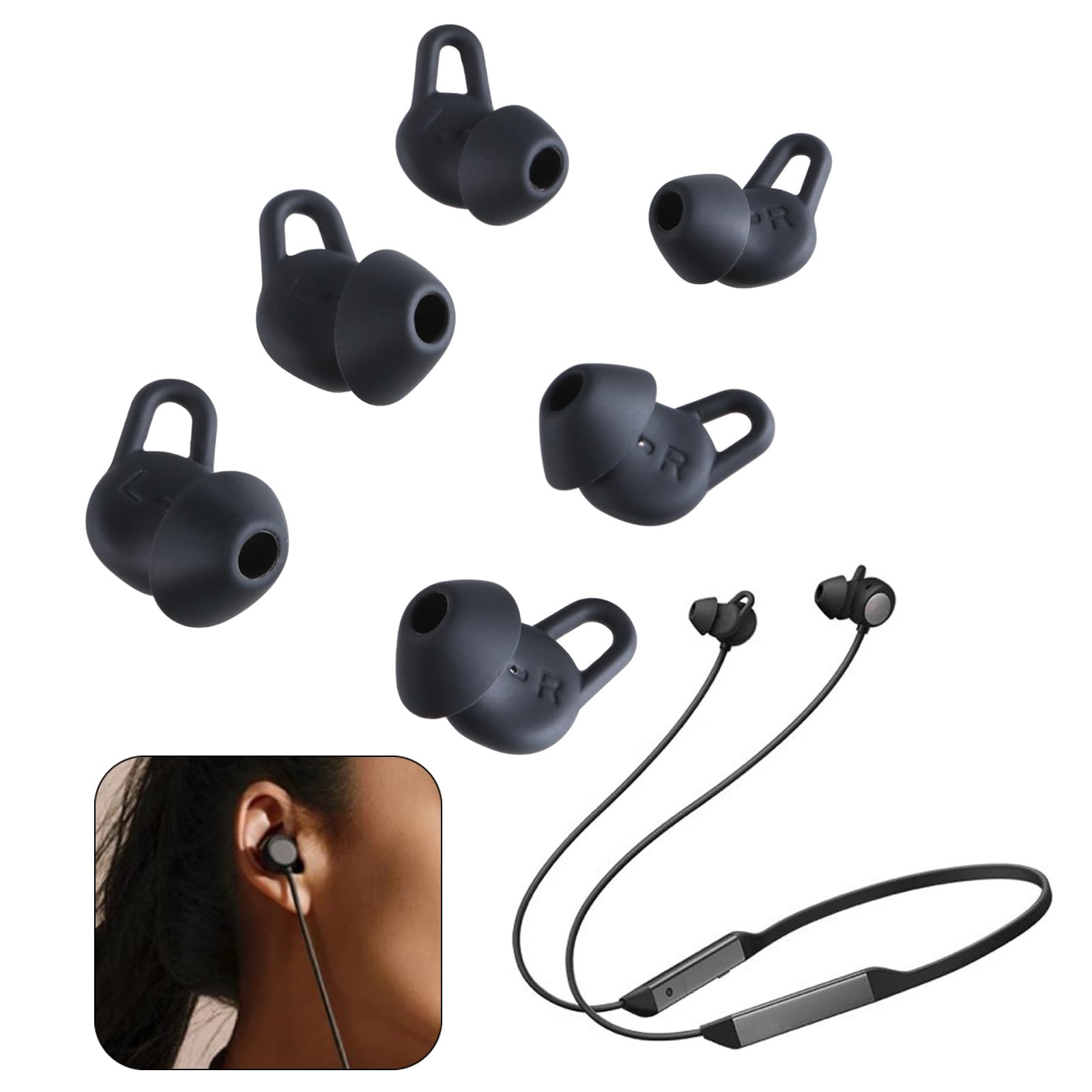 1 juego de tapones de silicona para auriculares Freelace Pro2, almohadillas protectoras de silicona para aislamiento de ruido