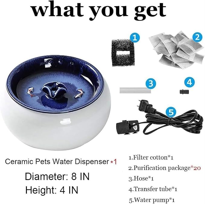 Bebedero de cerámica para gatos REAGAR con filtros y diseño fácil de limpiar miniatura 2