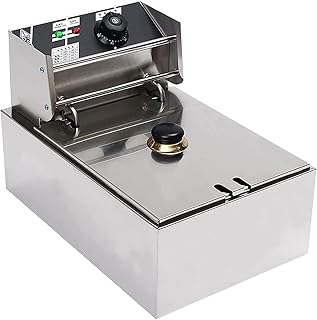 Friteuse électrique en acier inoxydable en acier inoxydable en acier inoxydable avec couvercle, panier, restaurant commercial, restauration rapide restaurant