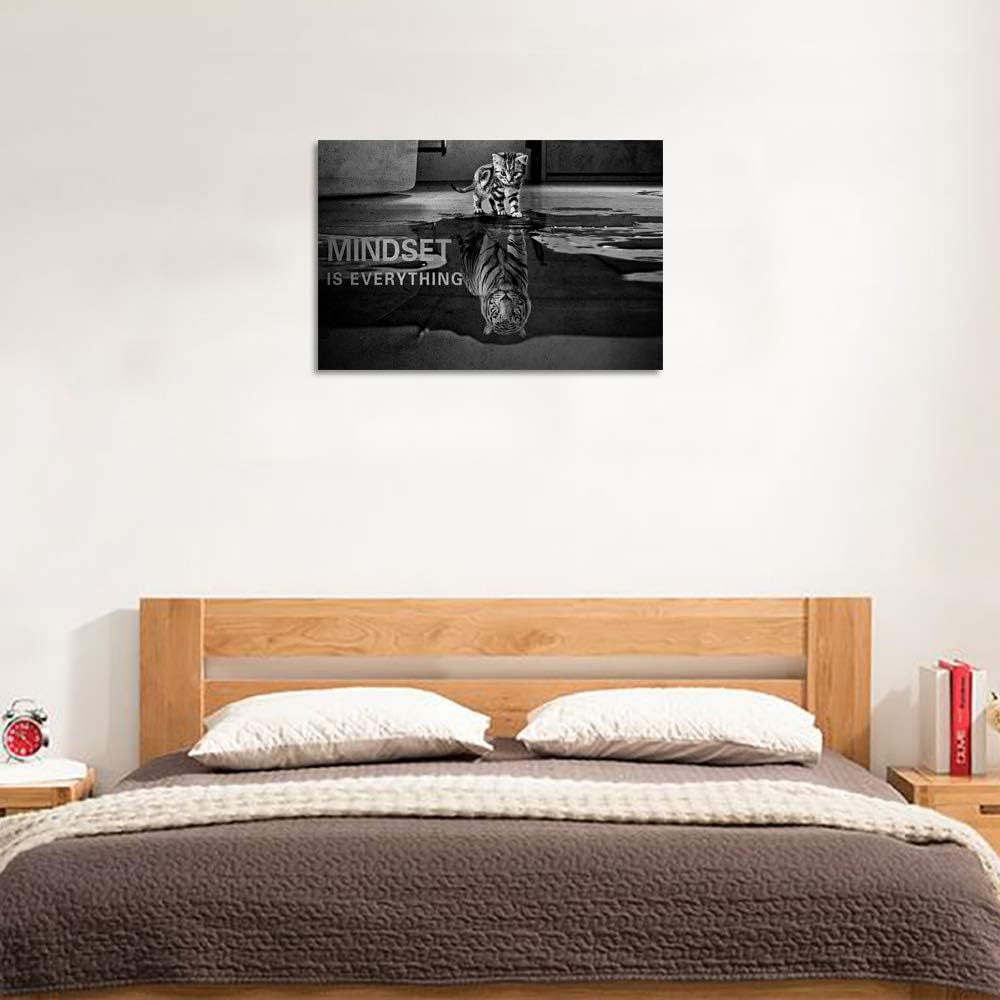 Inspirational Wall Art Cat Entrepreneurship Positive Canvas Poster Print Artwork Painting Picture Motivational Entrepreneur Art Quotes Office Wall Decor Artwork - 12" Hx18 W - Image 3