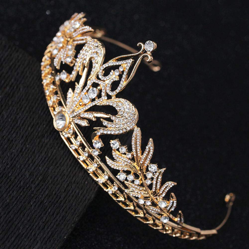 Tiara, stop strasu, ozdoba na głowę dla panny młodej, złote Noble dla kobiet, prosta, modna ozdoba na wesele, ozdoba do włosów, w stylu vintage, opaska na czoło na imprezę