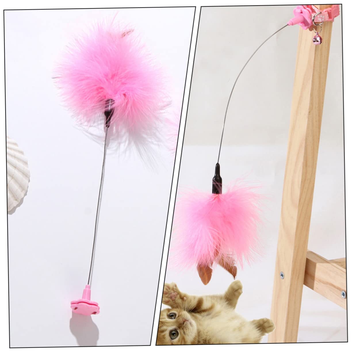 Toyvian 2pièces Jouet Interactif à Plumes pour Chat pour Chat Intérieur Stimule Instinct De Chasse du