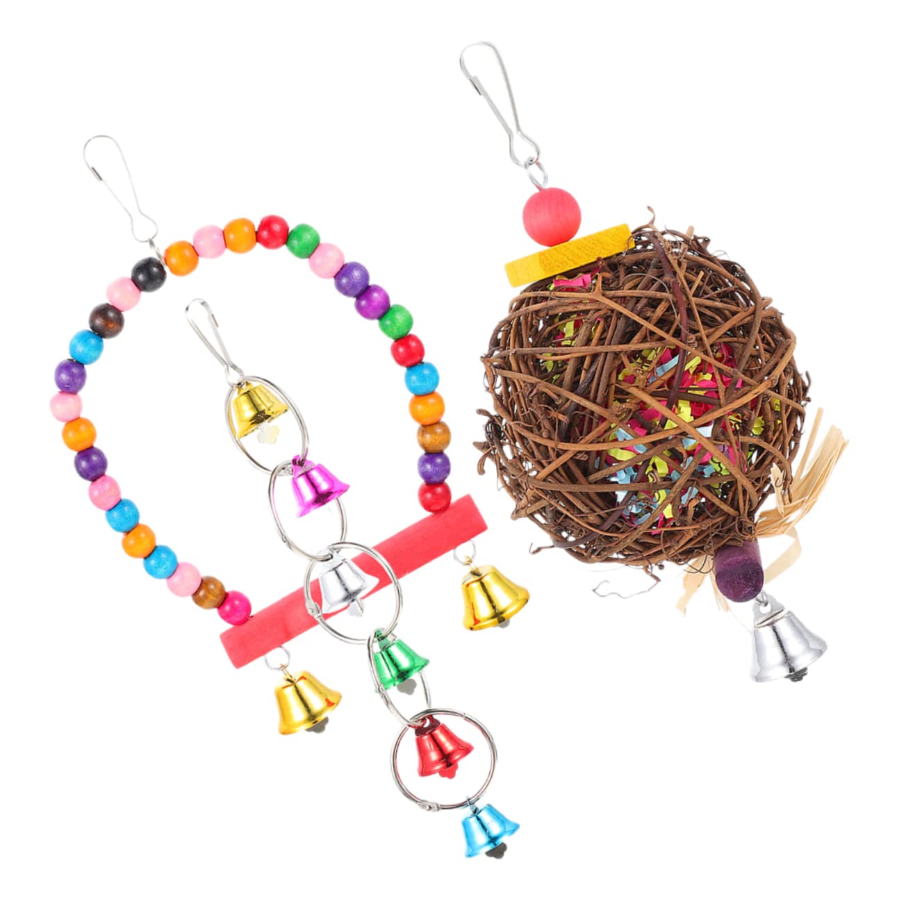 BESPORTBLE 9pièces Jouets Suspendus pour Perroquets Accessoires De Cage à Oiseaux Jouets à Mâcher pour Oiseaux De Jeu pour Exotiques