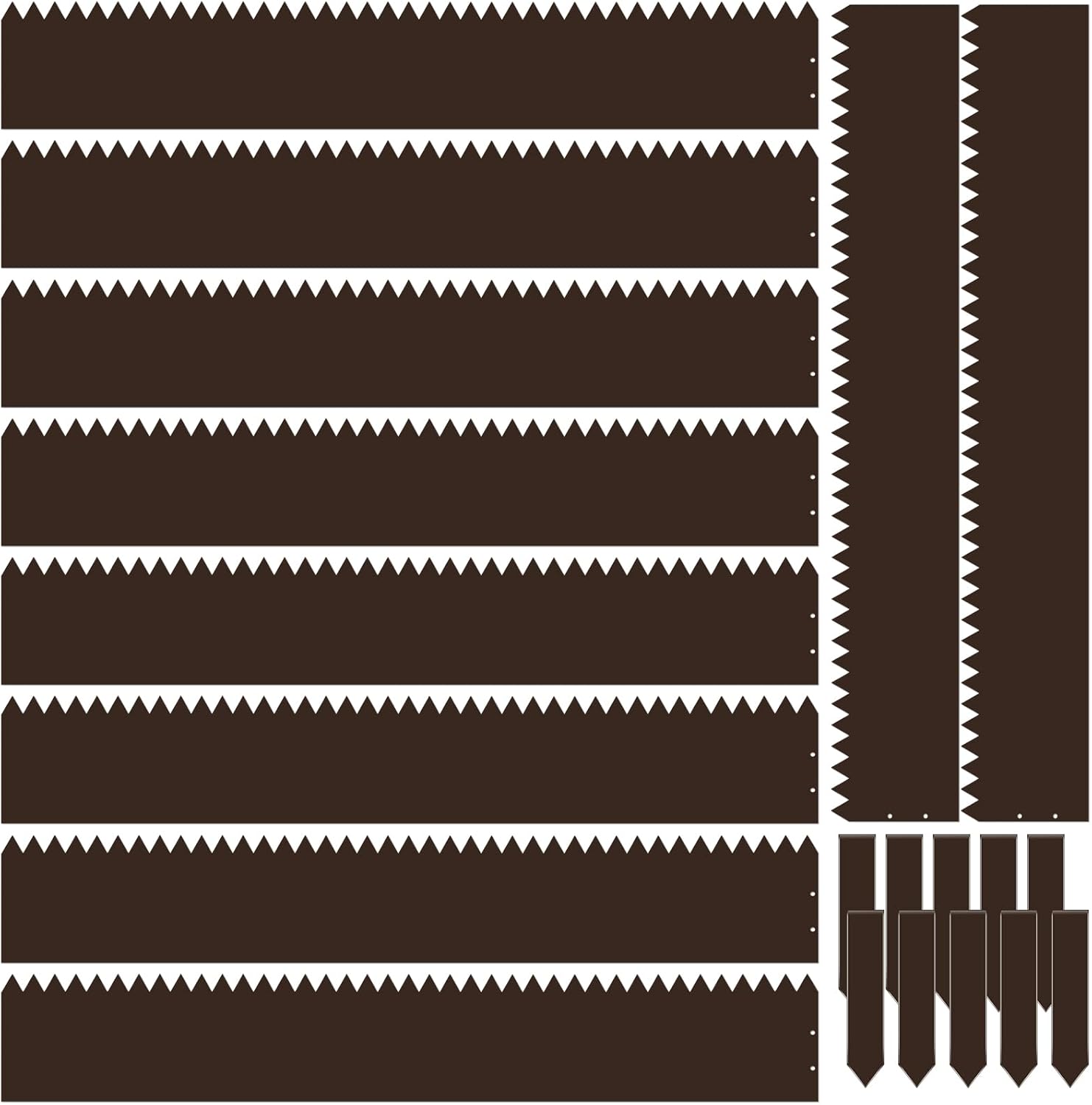 Therwen 10 Pieces Steel Landscape Edging with 10 Clips, 40 x 6 Inch Steel Garden Edging Border Landscape Edging Metal Landscape Edging Metal Edging for Landscaping Lawn Yard (Brown)