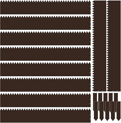 Therwen 10 piezas de bordes de acero para paisaje con 10 clips, borde de acero de 40 x 6 pulgadas, borde de paisaje, bordes de metal para