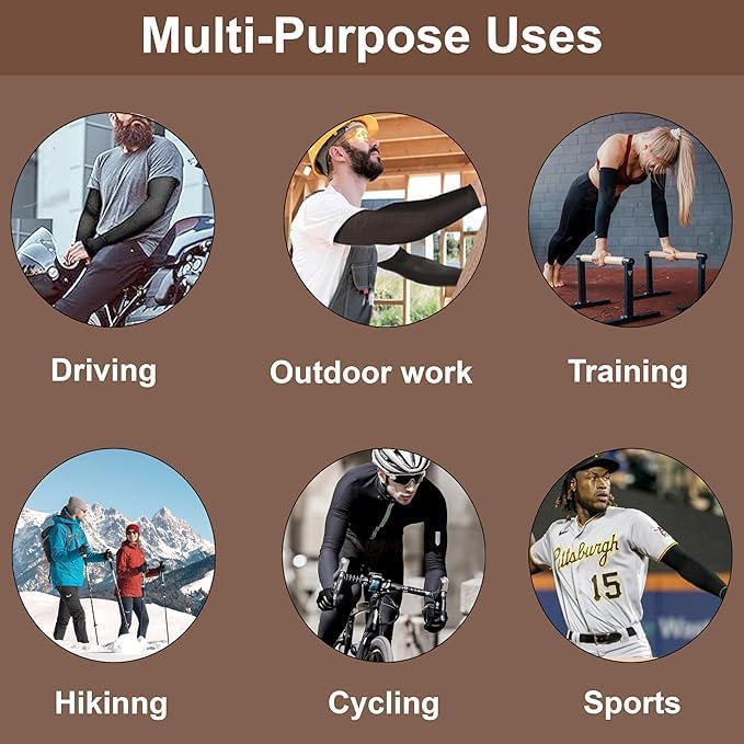 Image of MIZUNA Sun Protection Arm Sleeves Hand gloves For Men & Women,Thumb Holes UPF 50 Arm Cover for Biking,Cricket,Cycling, Golf, Outdoor Sports