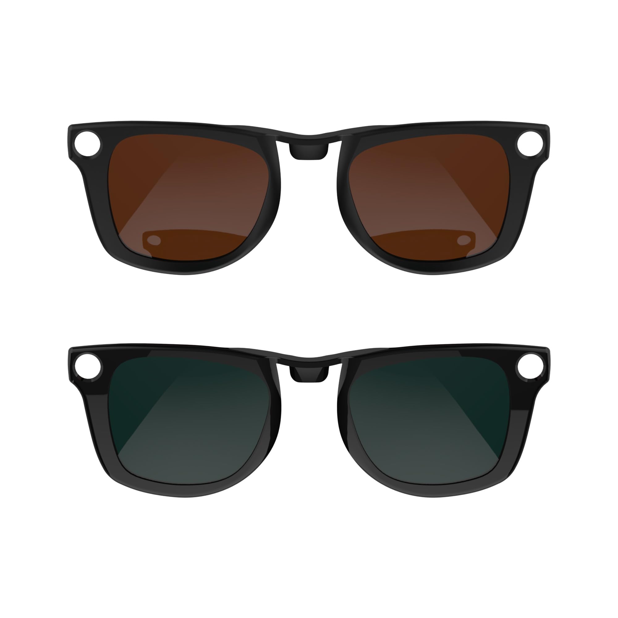 RCstyleRCstyle Polarized Clip Compatible with Ray-Ban Meta Wayfarer (RW4006 Size M Standard 50-22) Smart Glasses Color Changing Clip Set (Brown, Dark Green)