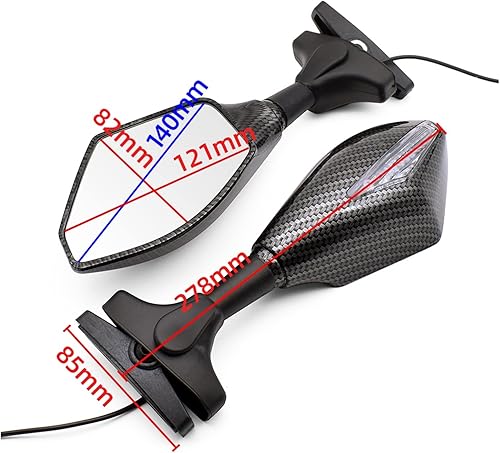 Miniatura 6 de Para Yamaha MT25 YBR 125 YZF R15 XT660 TMAX 500 530 XP500 retrovisor lateral de motocicleta Retrovisores Indicador de señales de giro con luces LED