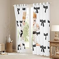 Vista 55 de Erosebridal Cortinas opacas de moda de los años 90, 30 % a 50 % para dormitorio, cortina de ventana con cinta de radio retro, tratamientos de Negro