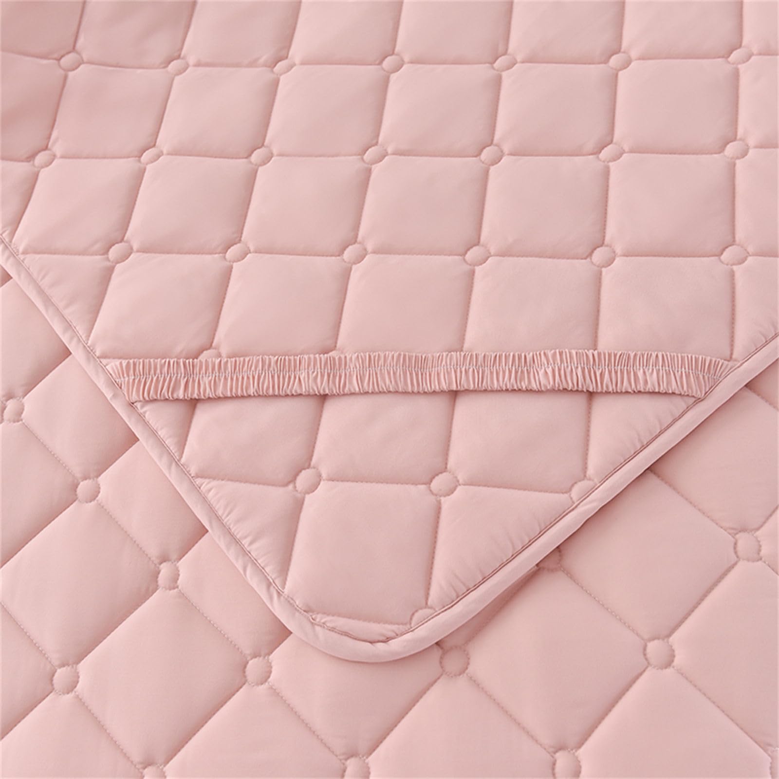 Odot Coprimaterasso Protettivo Tinta Unita, Coprimaterassi Singolo Matrimoniale con 4 Angoli Elasticizzati, Proteggi Materasso Trapuntato, Adatto per Materasso (200x220cm,Rosa D)