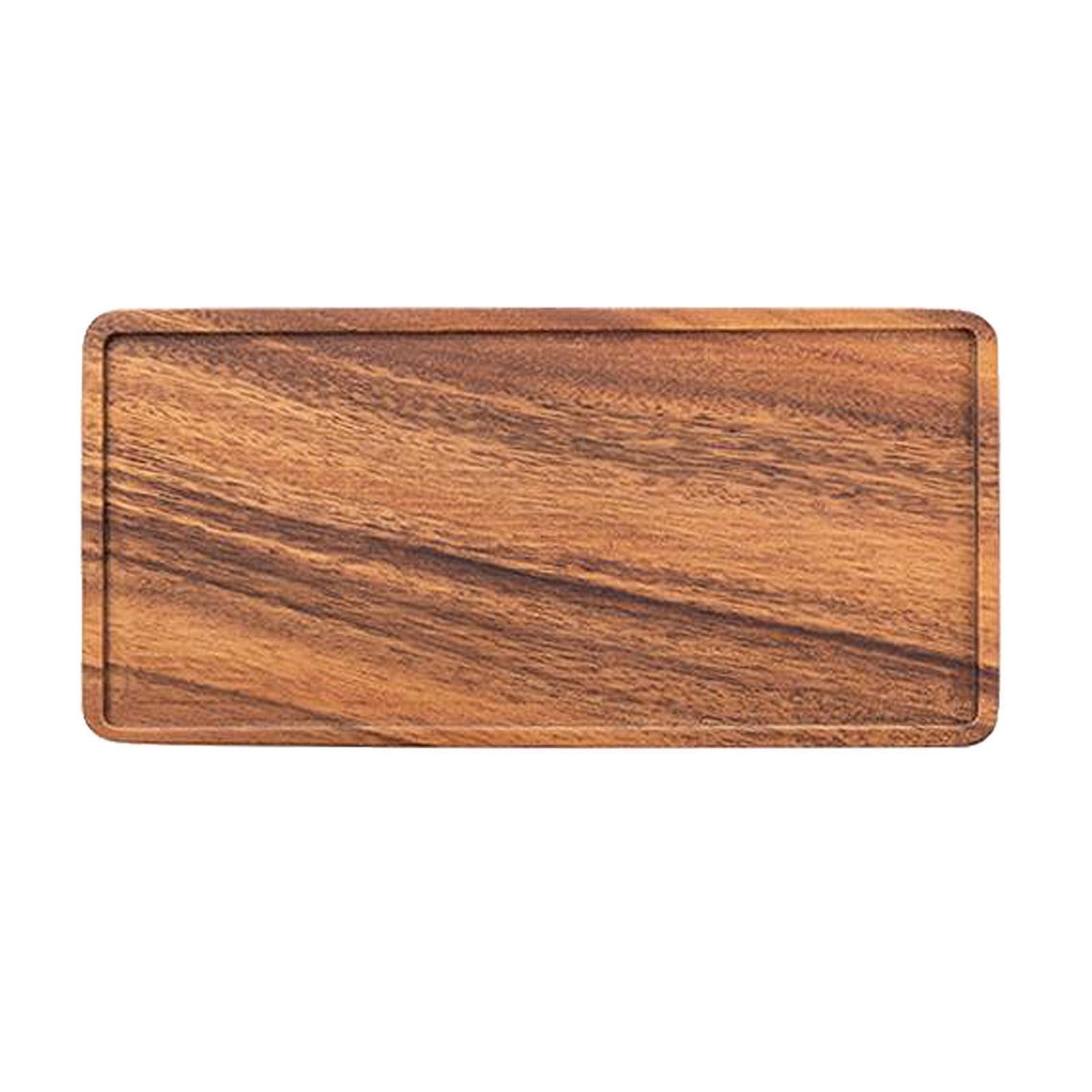 KIXZSAZ Stylish Wooden Large Serving Tray for Coffee Dinner and Food Storage Snack