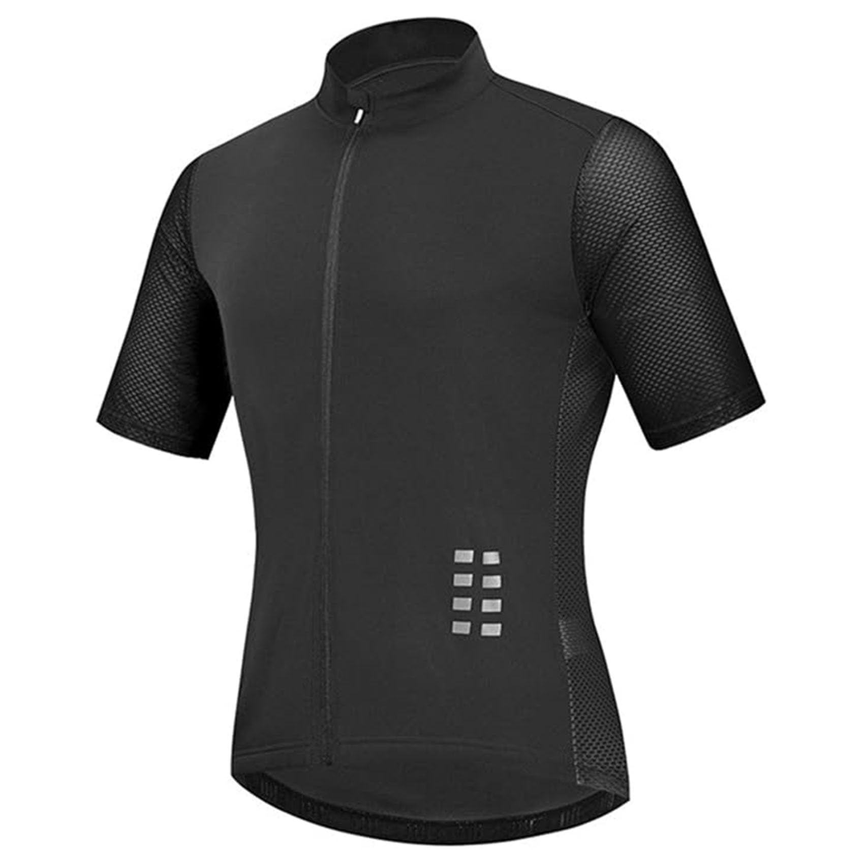 Koszulka rowerowa męskie damskie krótkie rękawy jeździeckie letnie oddychające koszulki rowerowe odblaskowe szybkoschnące rowerowe T-shirt rowerowy ubrania,Black-ASIA2XL/EURXL