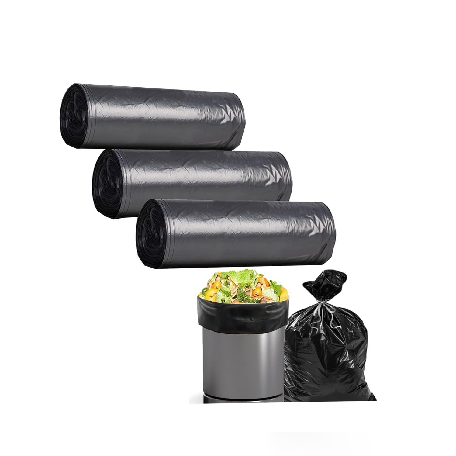 Black Garbage Bags - Leak Proof & Durable -1