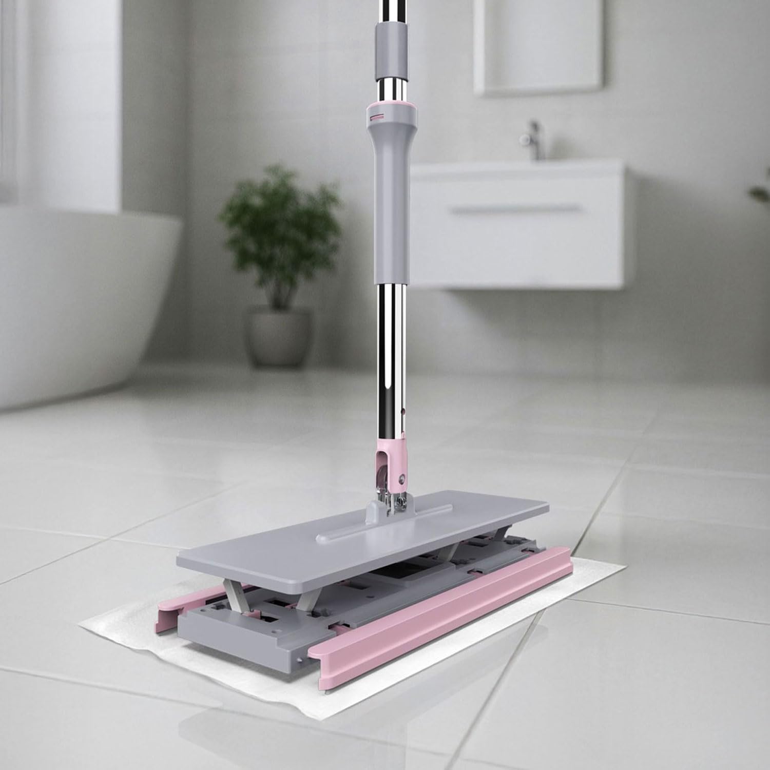 Deconox One Click Mop Paleti 4XL Büyük Palet 32cm, 8 Adet Bez Hediyeli, Asansörlü Mekanizma Çok Pratik, Tembel El Değmeden Islak Havlu Ve Bez Kullan At Otomatik, Kullan At Bezlerin Hepsine Uyumludur.