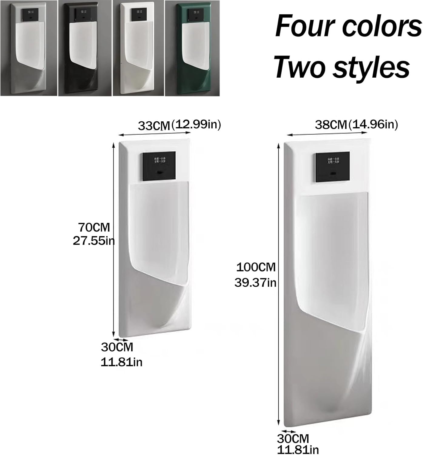 Urinals for Men Bathroom Splash-Proof Ceramic Wall Mounted Urinal Modern for Home, Commercial & Public Restroom