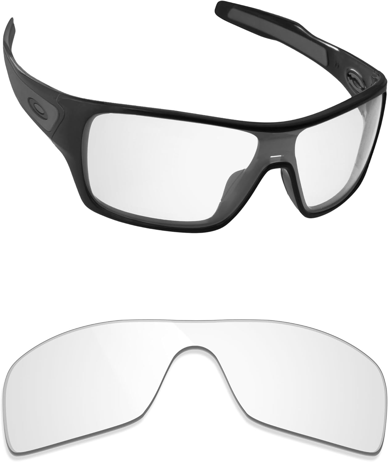Alphax Crystal Clear Non-polarized Replacement Lenses for Oakley Turbine Rotor OO9307 Sunglasses